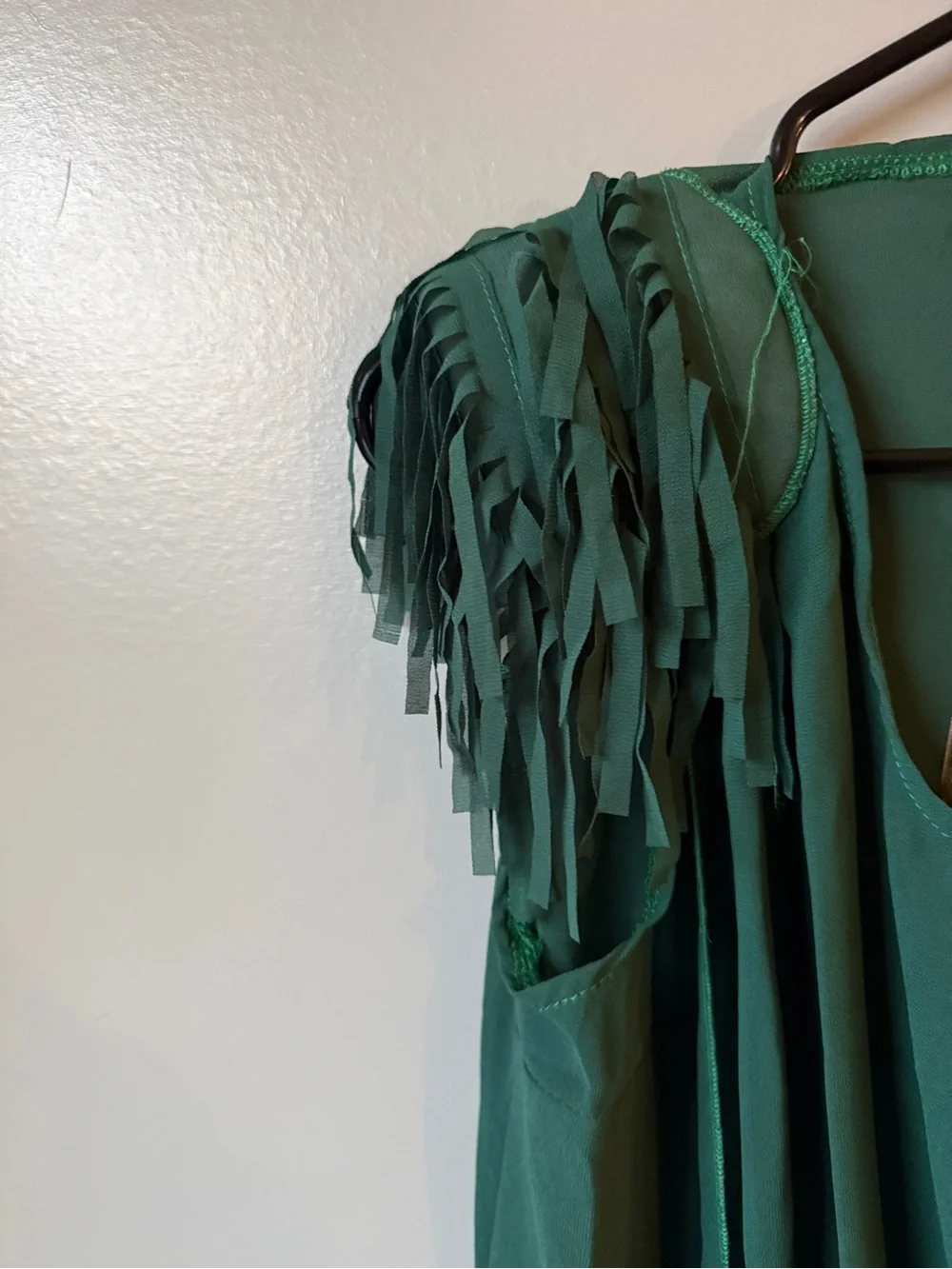 Fringe Draped Chiffon Tunic Top Boho Statement